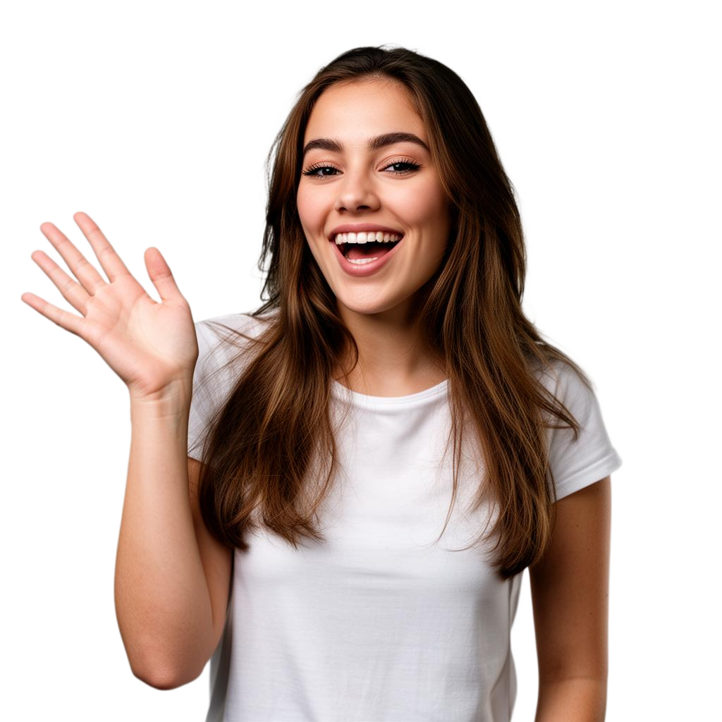 Personne souriante en train de parler avec confiance
